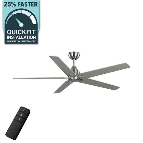 Hampton Bay Bellmore 56" Brushed Nickel Ceiling Fan w/ DC Motor & Remote Control gallery