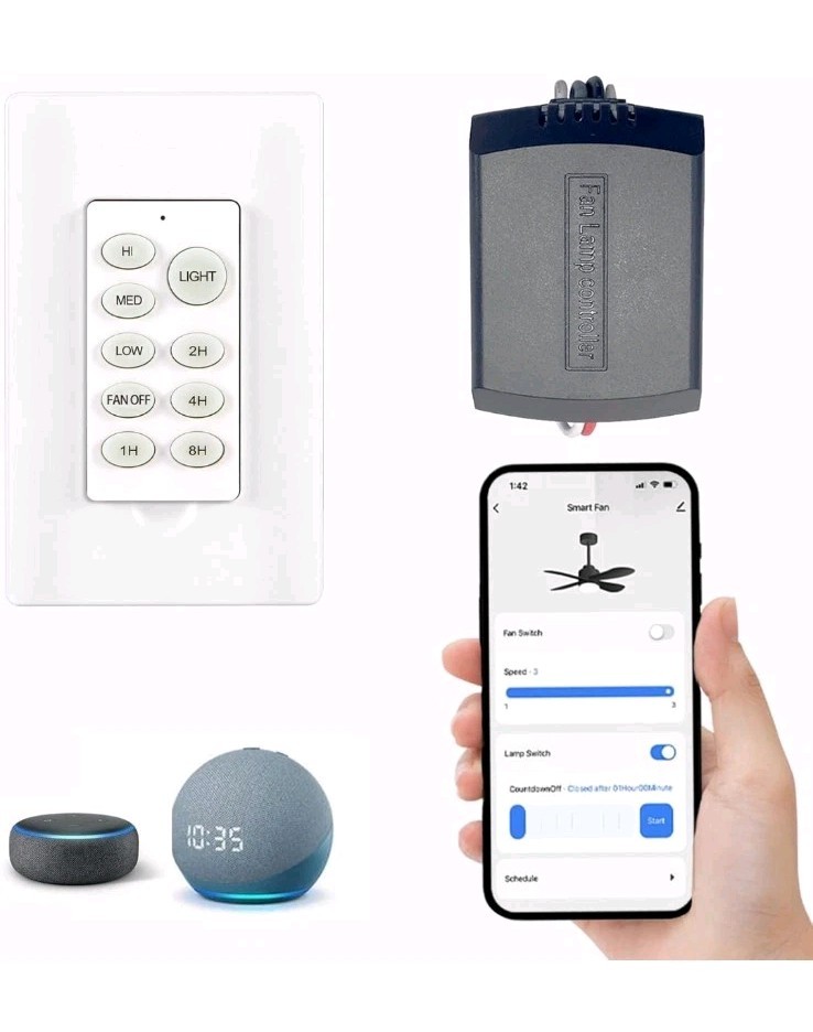 Smart Universal Ceiling Fan Remote Control Kit, DIMMER, No Hub Required gallery