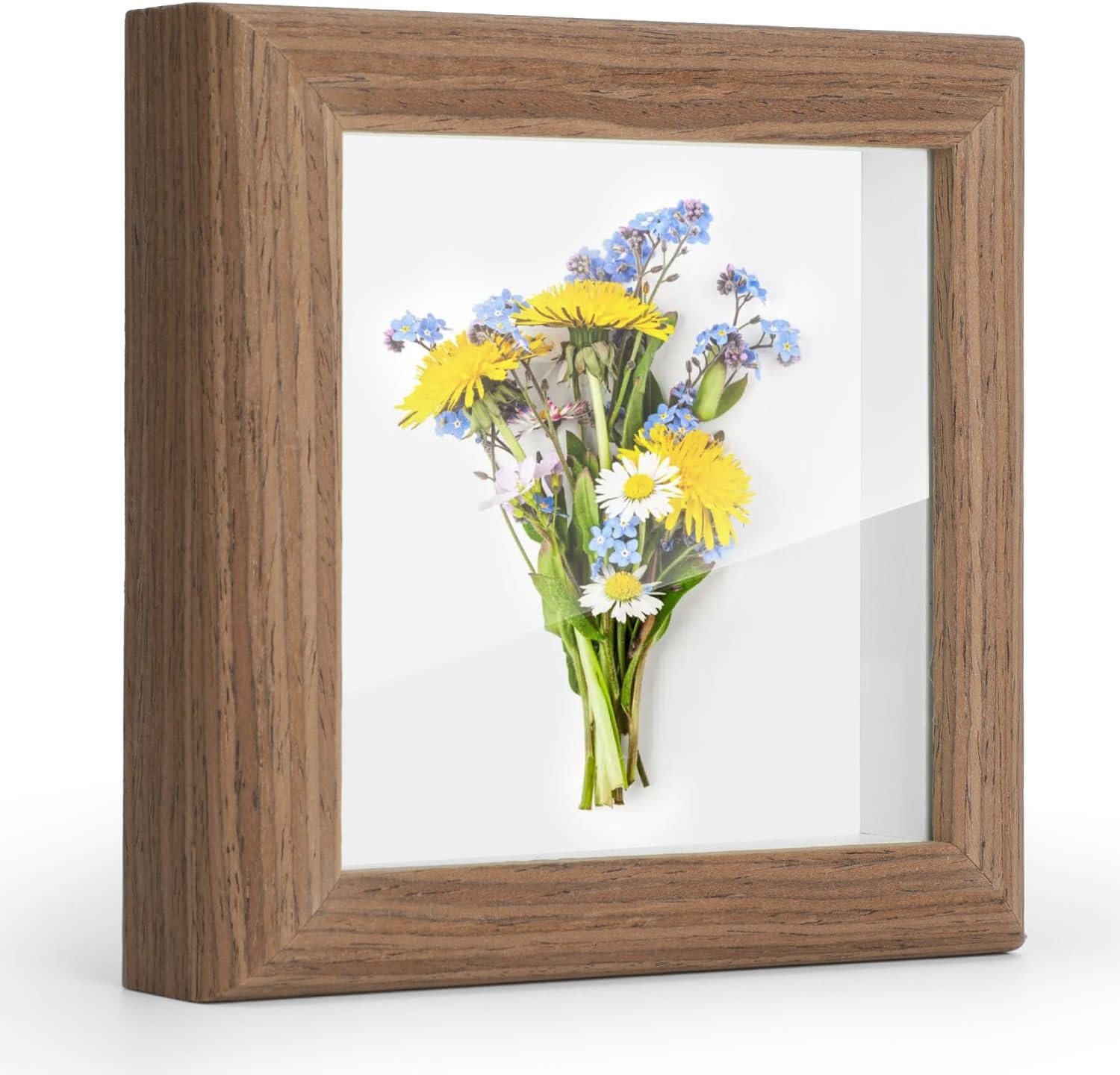 4X4 Picture Frames - Small Photo Frame for Tabletop Display, Brown Wooden Square gallery