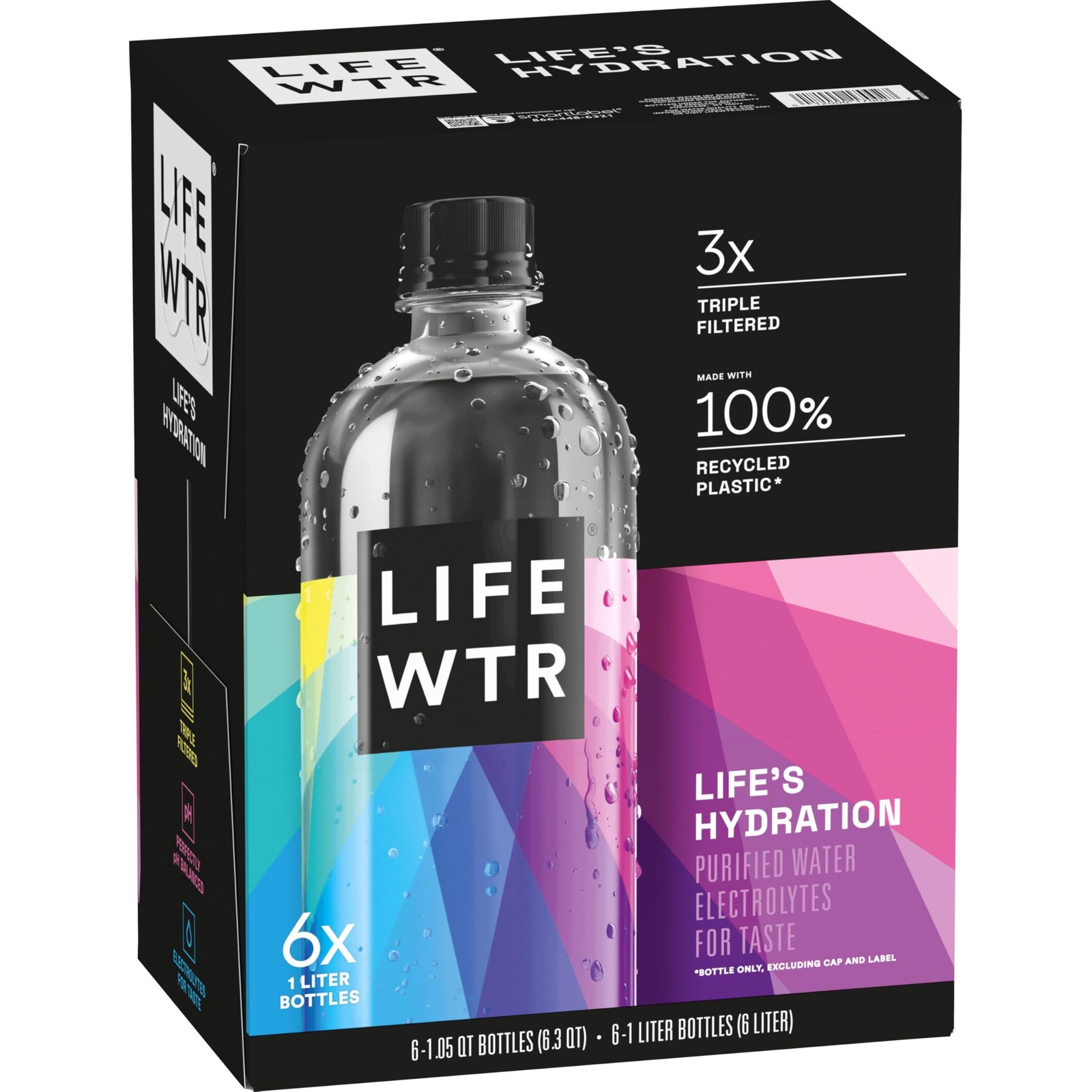 LIFEWTR Premium Purified Water, pH Balanced with 33.8 Fl Oz (Pack of 6) gallery