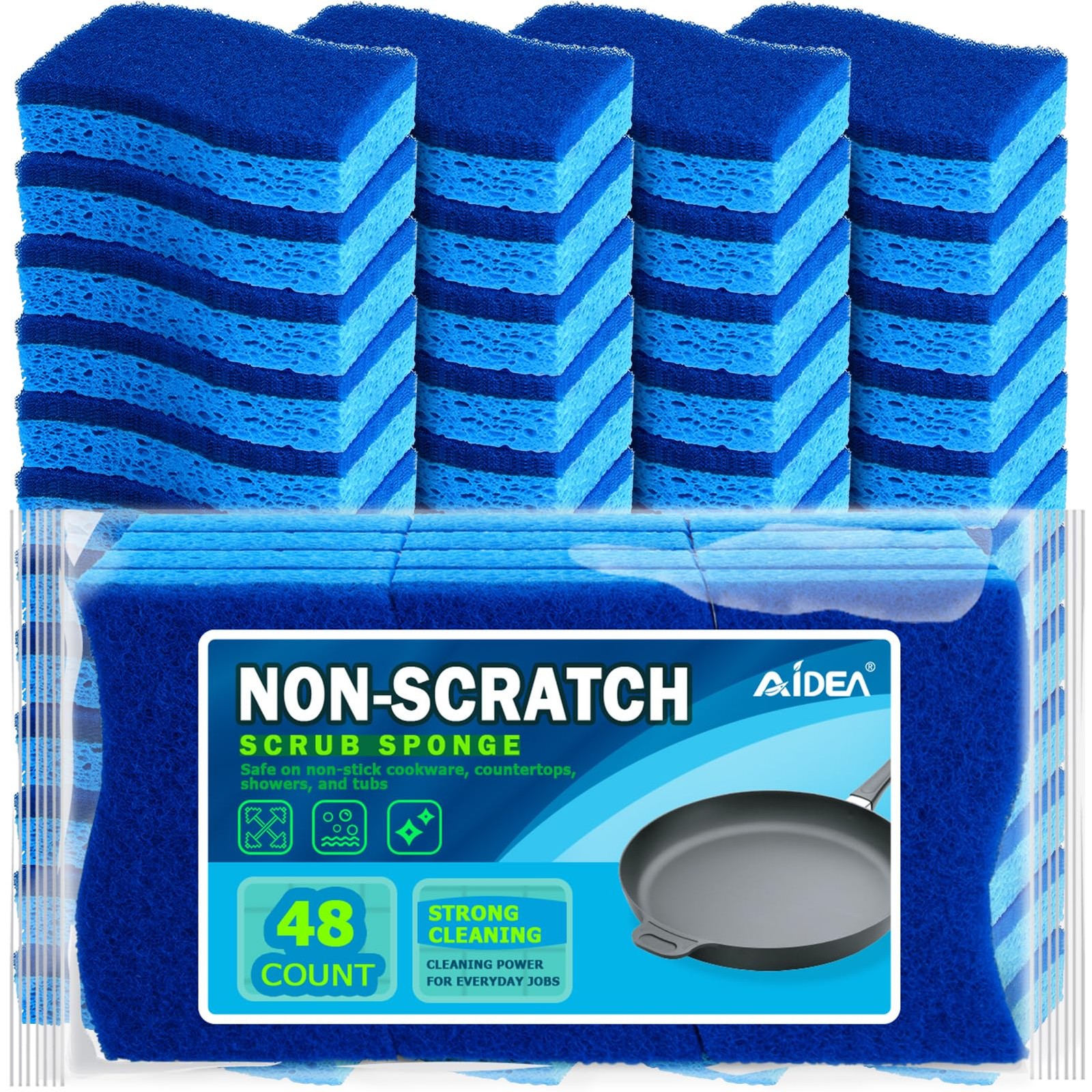 Heavy Duty Dish Sponge Dual Sided Kitchen Scrub Pad Household Cleaning Scrubber gallery