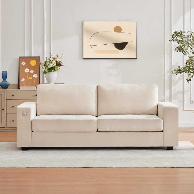 Cloud Couch 90" Sofa Loveseat USB Type-C Removable Covers Wide Armrest Small Spa gallery
