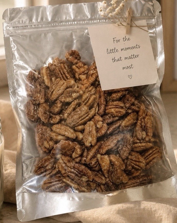 Cinnamon Sugar Candied Pecans Soft Chew Handmade Sweet Snack 8 oz or 16 oz gallery