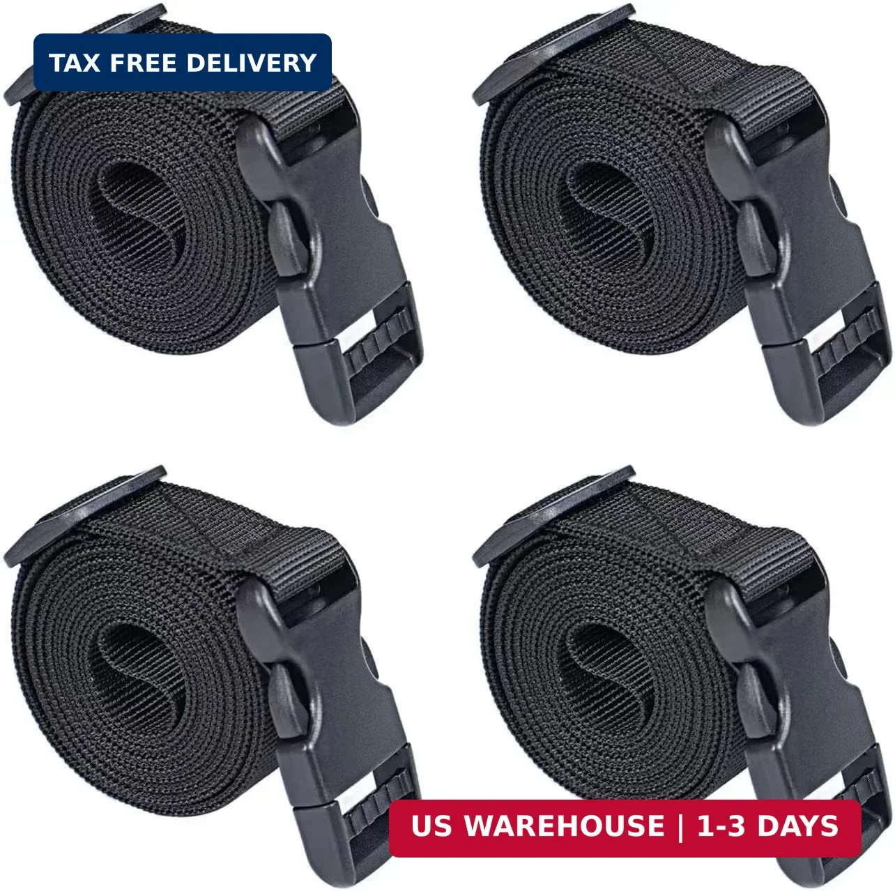Utility Straps Tie Down Straps with Buckle Quick-Release Adjustable Nylon Campin gallery