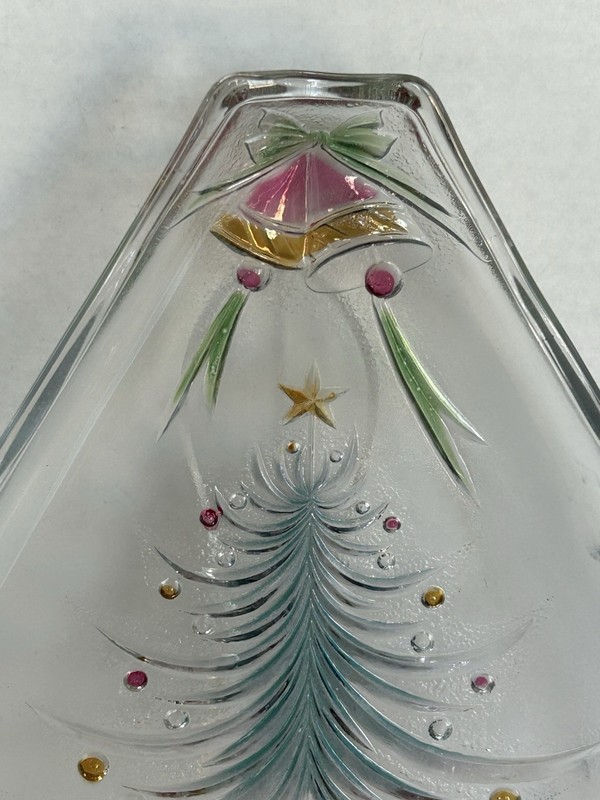 Mikasa Clear Glass Triangular CHRISTMAS TREE Serving Plate Platter Dish gallery