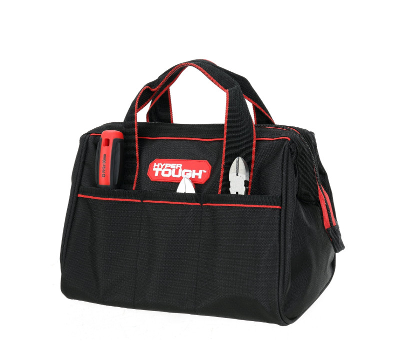 2 PACK Hyper Tough 12-inch Polyester Tool Bag, with Full-Length Zipper gallery