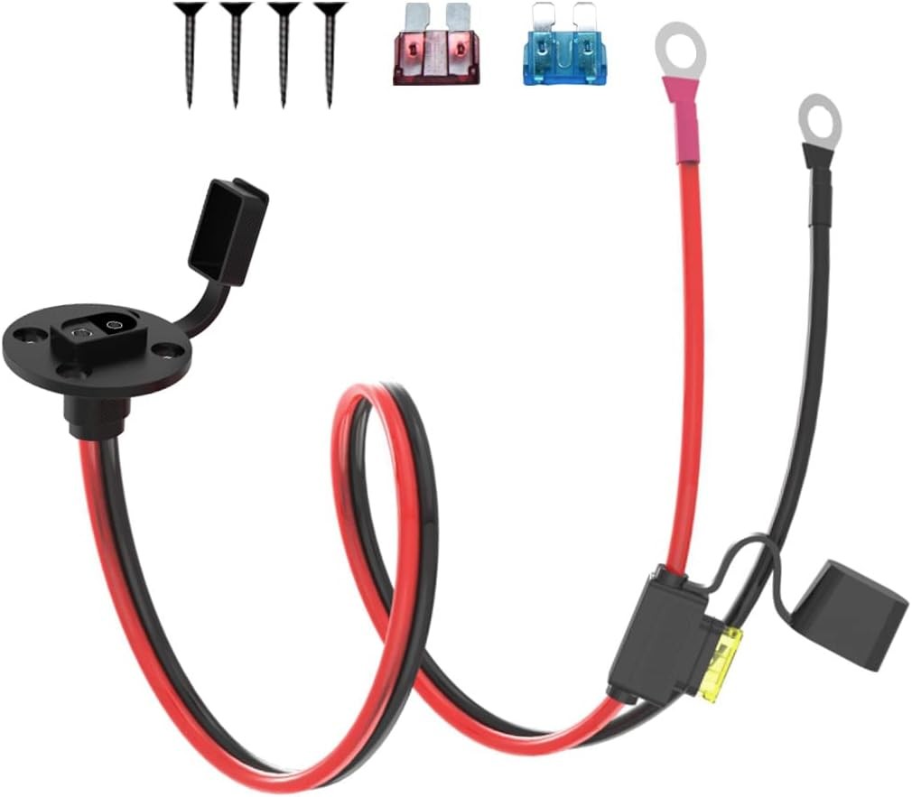 2FT 14AWG SAE Power Socket Sidewall Port to O Ring Connecters Extension Cord gallery
