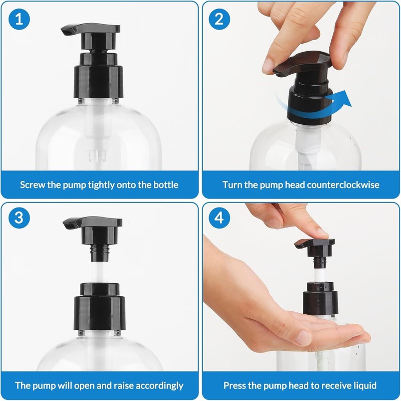 Empty Pump Bottles Dispenser 2 Pack 300ml/10.15oz. Clear Plastic Pump Bottle gallery