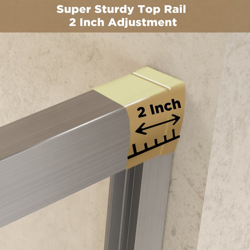 44-48" x 72" Aluminum Frame Double Sliding Shower Door 1/4 (6 mm) Brushed Nickel gallery