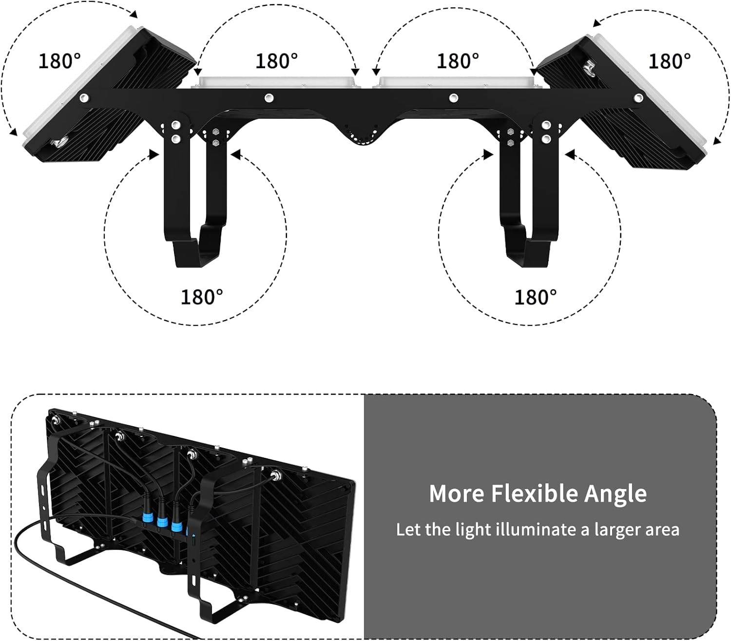 800W LED Flood Lights Outdoor 4 Head Adjustable Security gallery