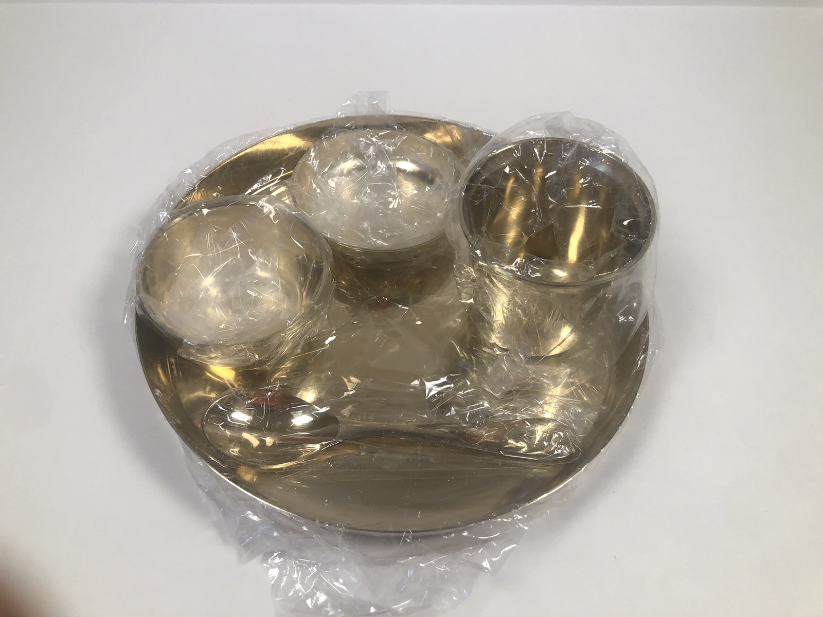 Kansi Pure Kansa Bronze Baby Dinner Set 5pc Ayurvedic Indian Thali New Open Box gallery
