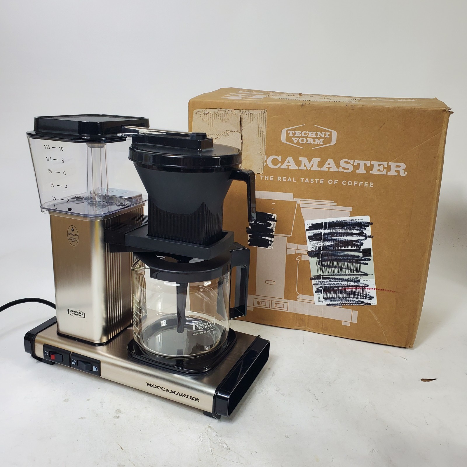 Technivorm MOCCAMASTER KBGV Coffee Maker Brushed Silver 53940 Chipped Plate gallery
