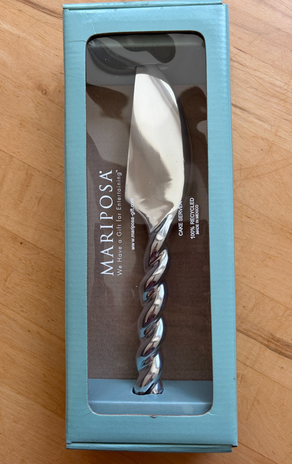 Mariposa Swizzle Cake Server New in Box Recycled Aluminum gallery