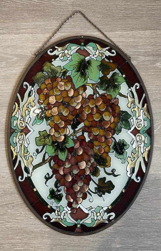 Large Grape Vines Sun Catcher Oval 19” x 14” ~ Beautiful! gallery