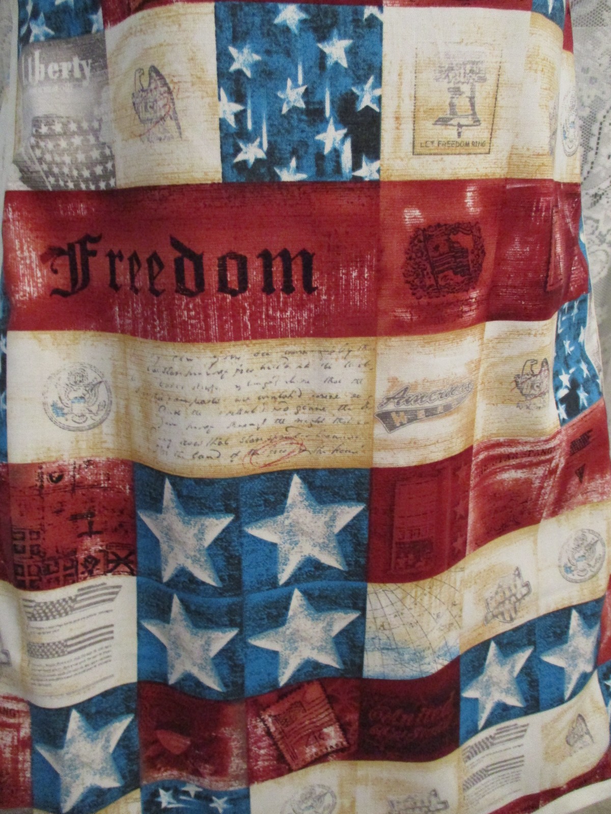 PATRIOTIC HANDMADE PLUS SIZE BIB APRON gallery