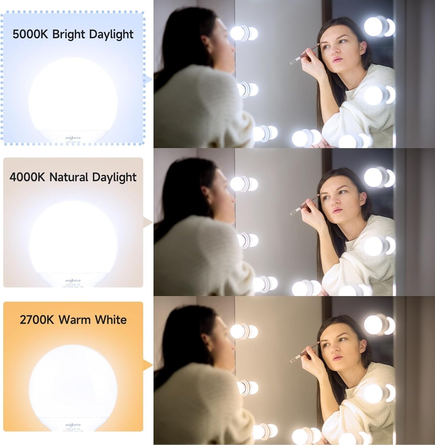 8-Pack Light Bulbs, Daylight 5000K, 60w Equivalent, G25 LED Globe Light Blubs gallery