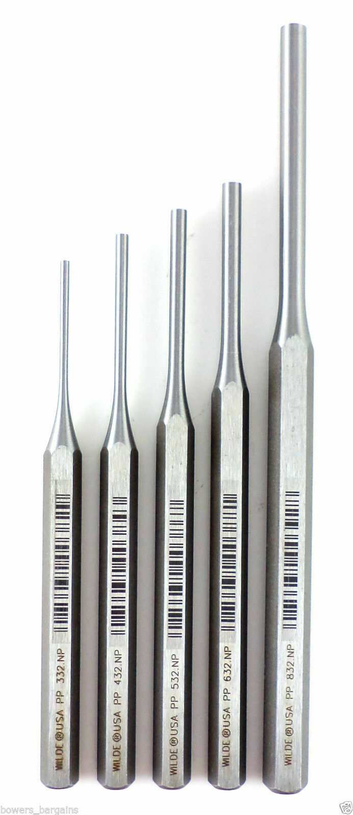 Wilde Tool 5 Pc Pin Punch Set MADE IN USA 3/32 – 1/4” Inch Gunsmith Machinist gallery