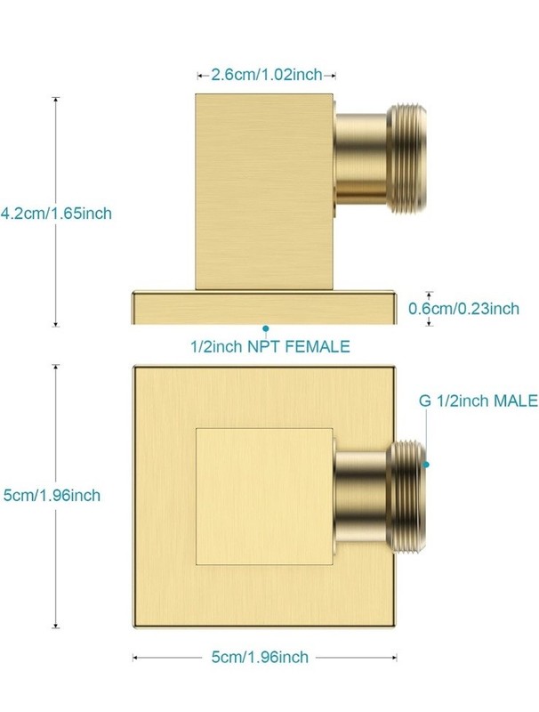 🔥Faucet Wall-Mount Supply Wall Elbow for Hand Held Shower in Brush Gold gallery