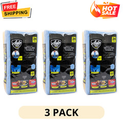 (3 Pack) Auto Drive Multi Purpose Microfiber Cleaning Towels 24-Wipes Detailer
