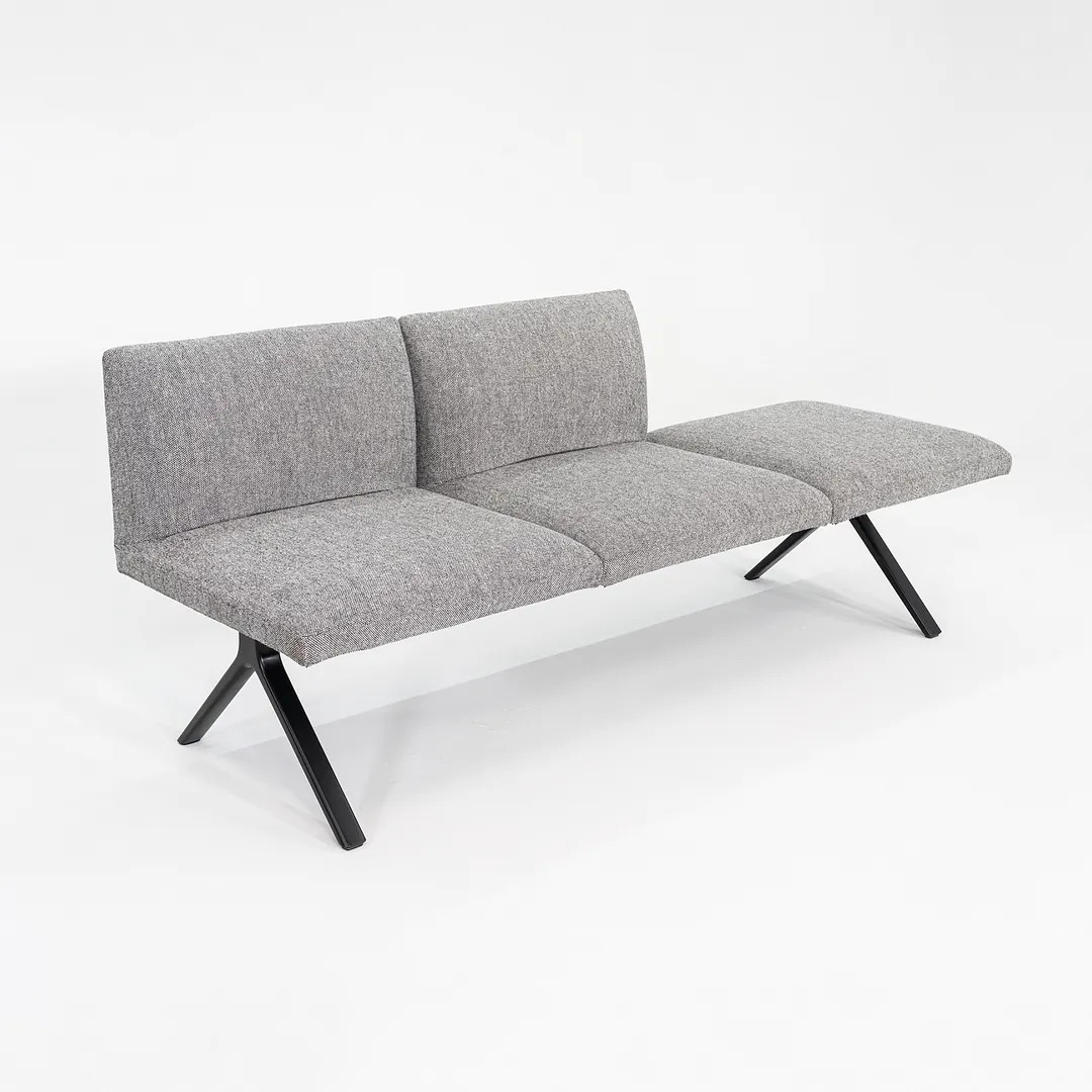2020s Ichiro Iwasaki for Arper Three Seat Kiik Bench with Back in Grey Fabric gallery