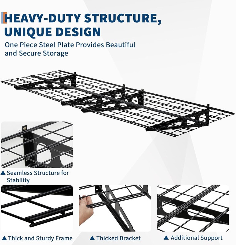 2x6 FT Wall Mounted Garage Shelves 2 pcs Storage Rack 1600 LBS Floating Shelving gallery