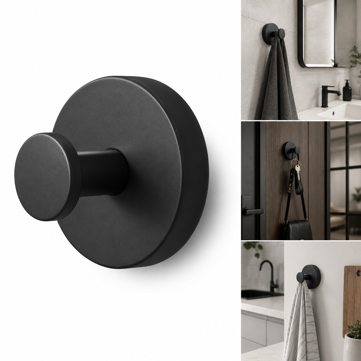 2/4/6 Pcs Suction Cup Hooks for Shower, Stainless Steel Towel Hooks for Bathroom gallery