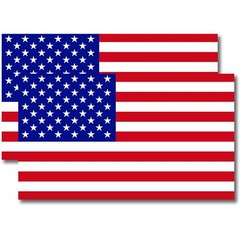 American Flag Magnet Decal, 7×12 inches, Red White and Blue, Automotive, 2 Pack