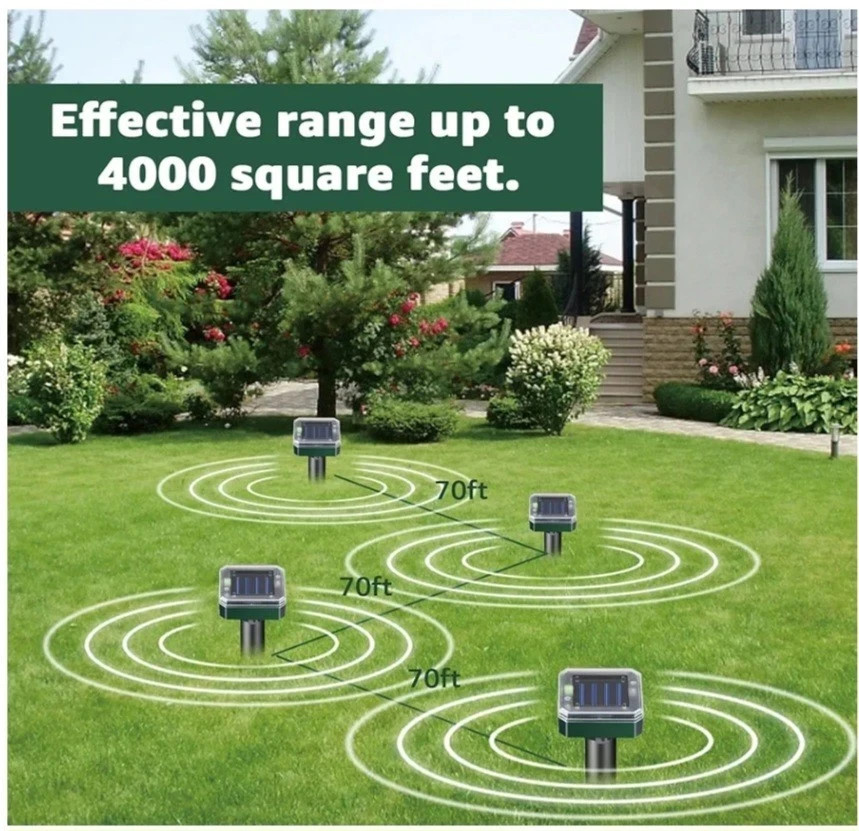 Mole Repellent 4 Pack Ultrasonic Solar Powered Animal Repellent for Outdoor Lawn gallery