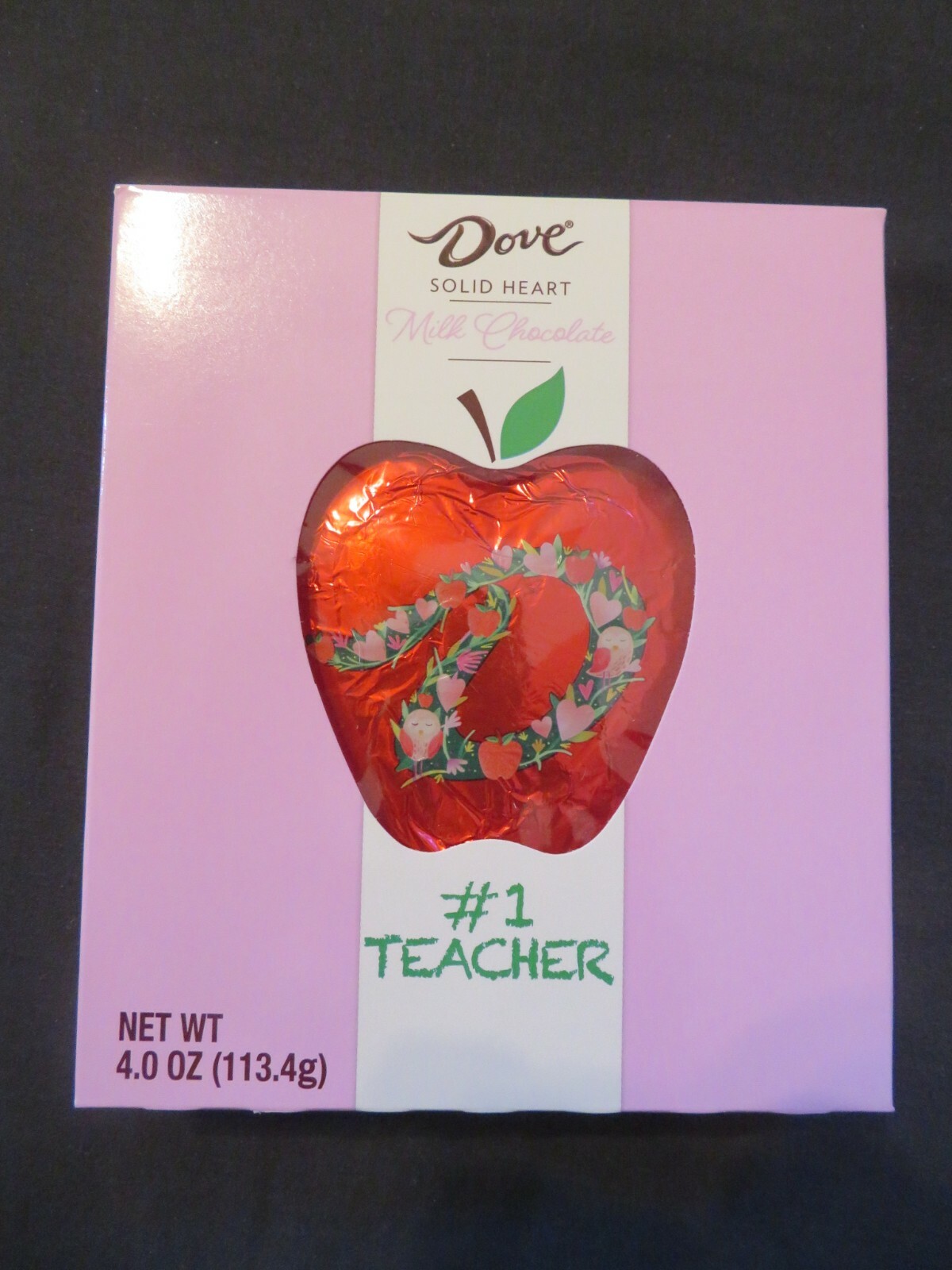 (2) Dove Silky Smooth Solid Milk Chocolate Apples #1 Teacher 4 Oz Each *O gallery