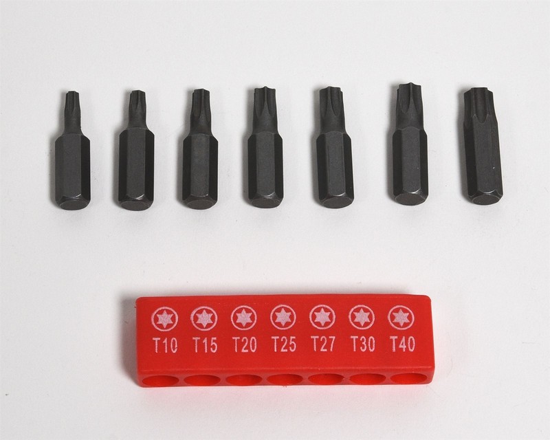 7pc. Security Torx Bit Set Tamper Proof T40 T30 T27 T25 T20 T15 T10 6 Point Star gallery