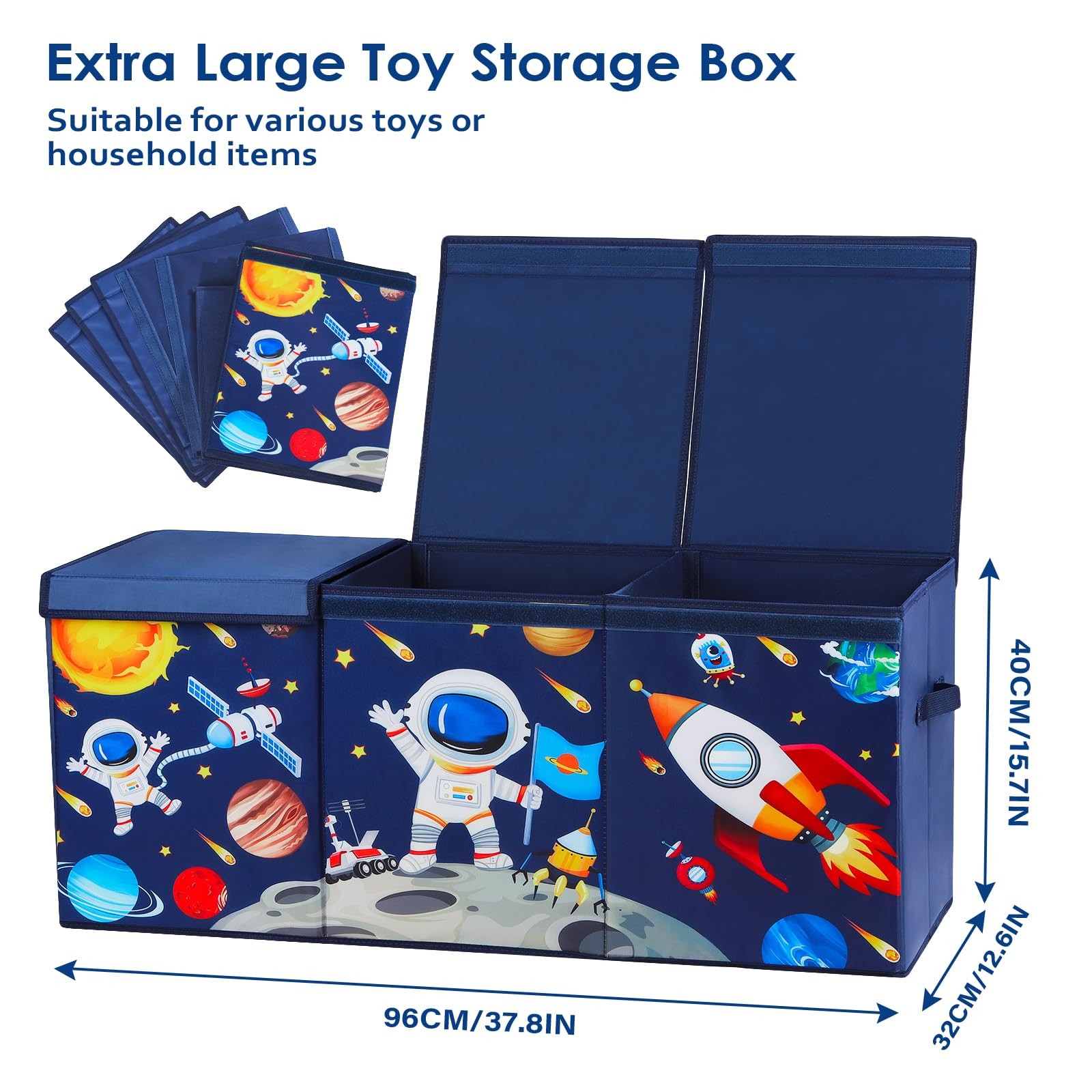 Large Toy Box Chest Organizer with Flip Lid for , Collapsible Oxford Toy Stor... gallery