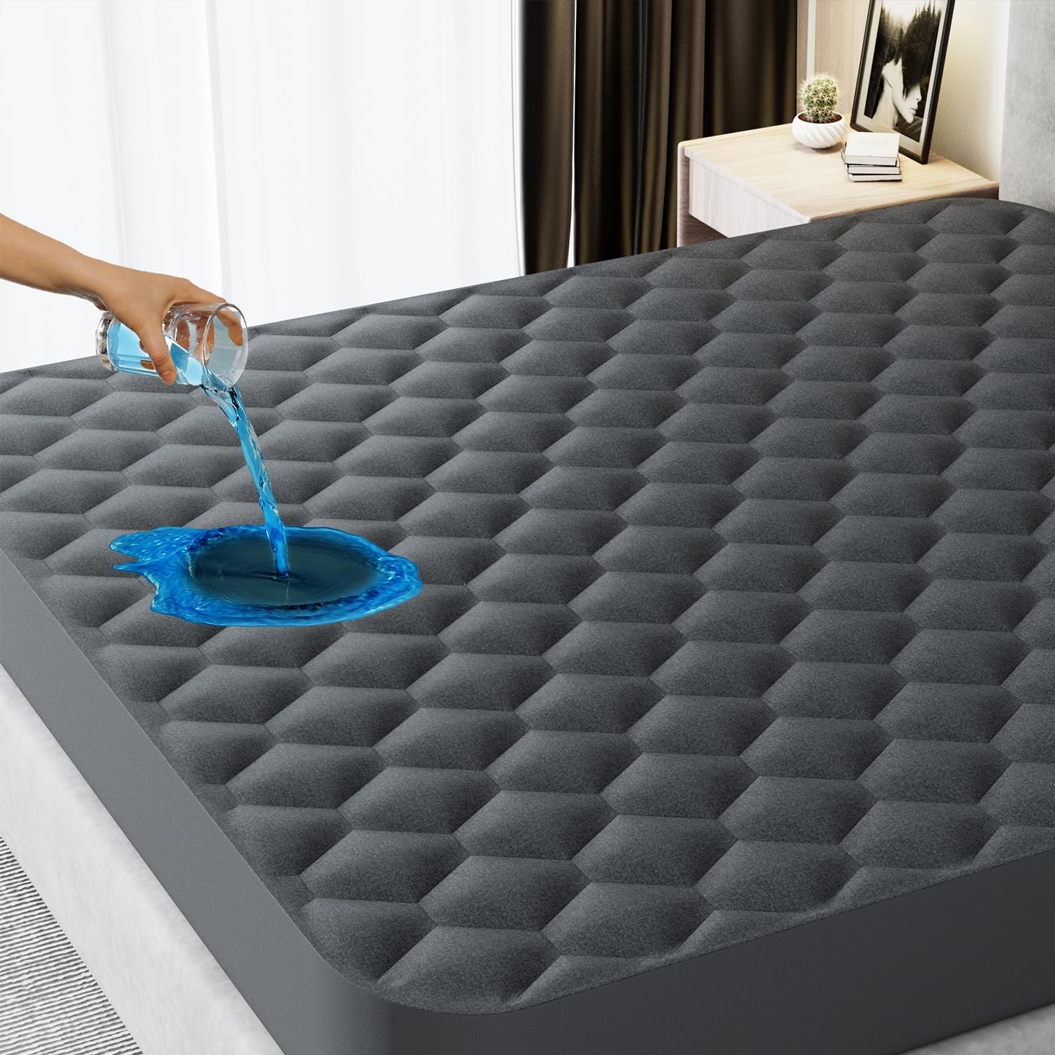 Queen Mattress Protector, Waterproof Mattress Pad Noiseless with Deep Pocket ... gallery
