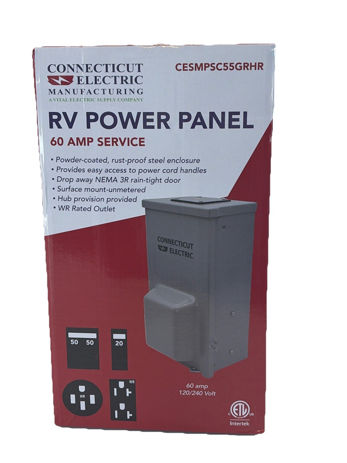 Connecticut Electric 60A RV Power Panel 20A GFCI and 50A 14-50R Receptacles gallery