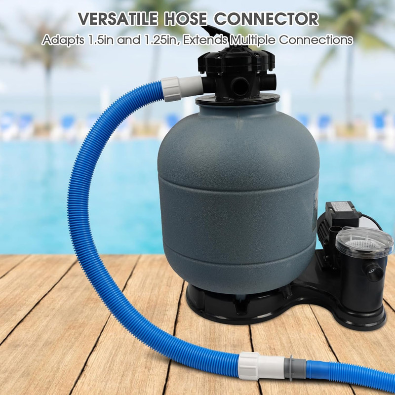 Pool Hose Adapter Connector Coupling 1-1/4" or 1-1/2" Plastic Pool Vacuum Hose A gallery