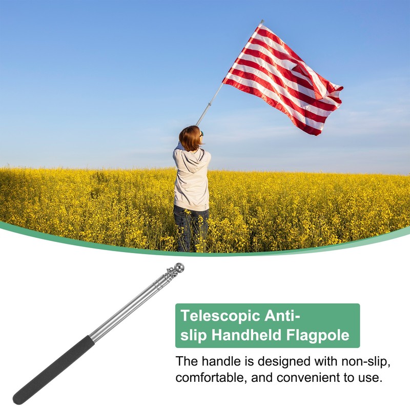 4-Pack 3.94Ft/1.2M Telescopic Flag Pole with Clips Black gallery