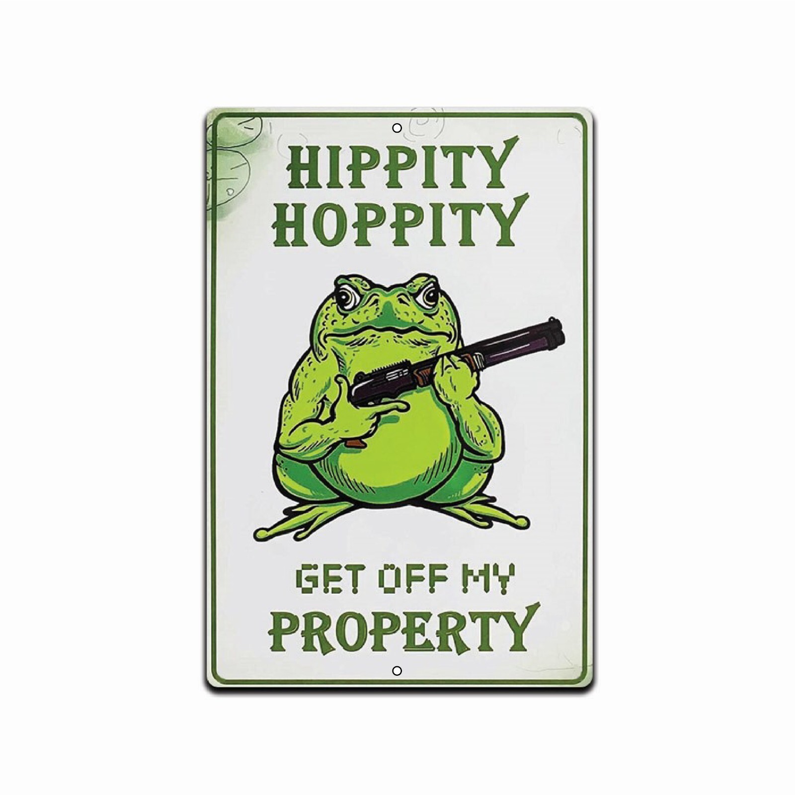 Hippity Hoppity Get Off My Property Frog No Trespassing Novelty Sign Vintage gallery