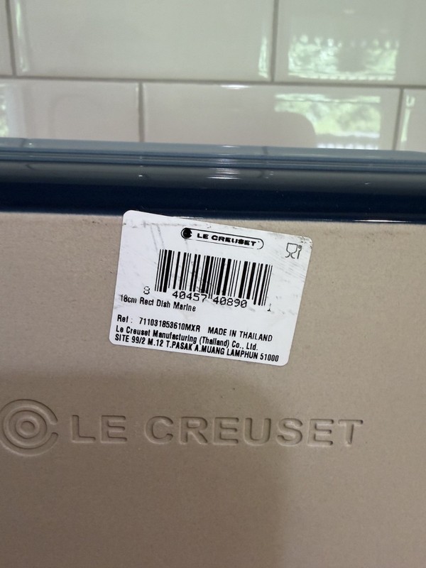 Le Creuset Stoneware Small Rectangular Baking Dishes 18cm Set of 2 ~ MARINE NWT gallery