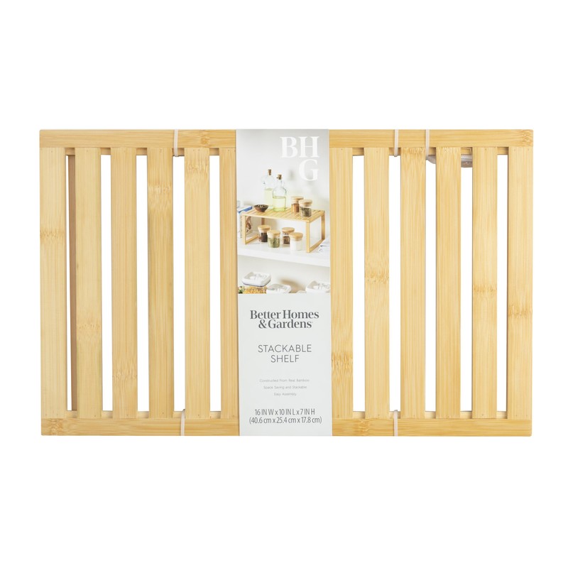 Natural Bamboo Stackable Organizer Shelf Better Homes & Gardens gallery