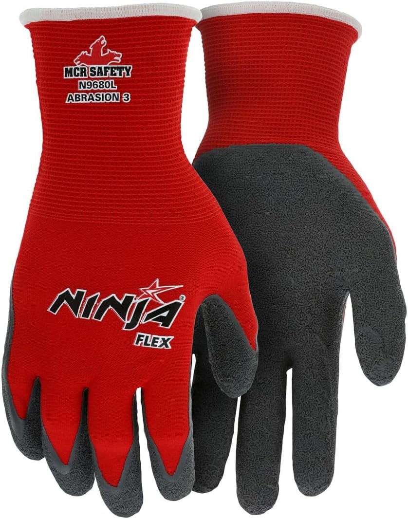 Glove N9680M Ninja Flex Nylon Shell Gloves with Latex Dip Palm and Fingertips, gallery