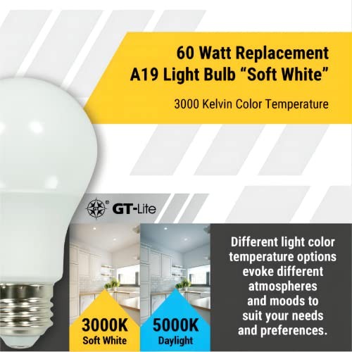 10 Pack Soft White LED Light Bulbs, 60W Equivalent,9 watts 10 Pack-3000K-800LM gallery