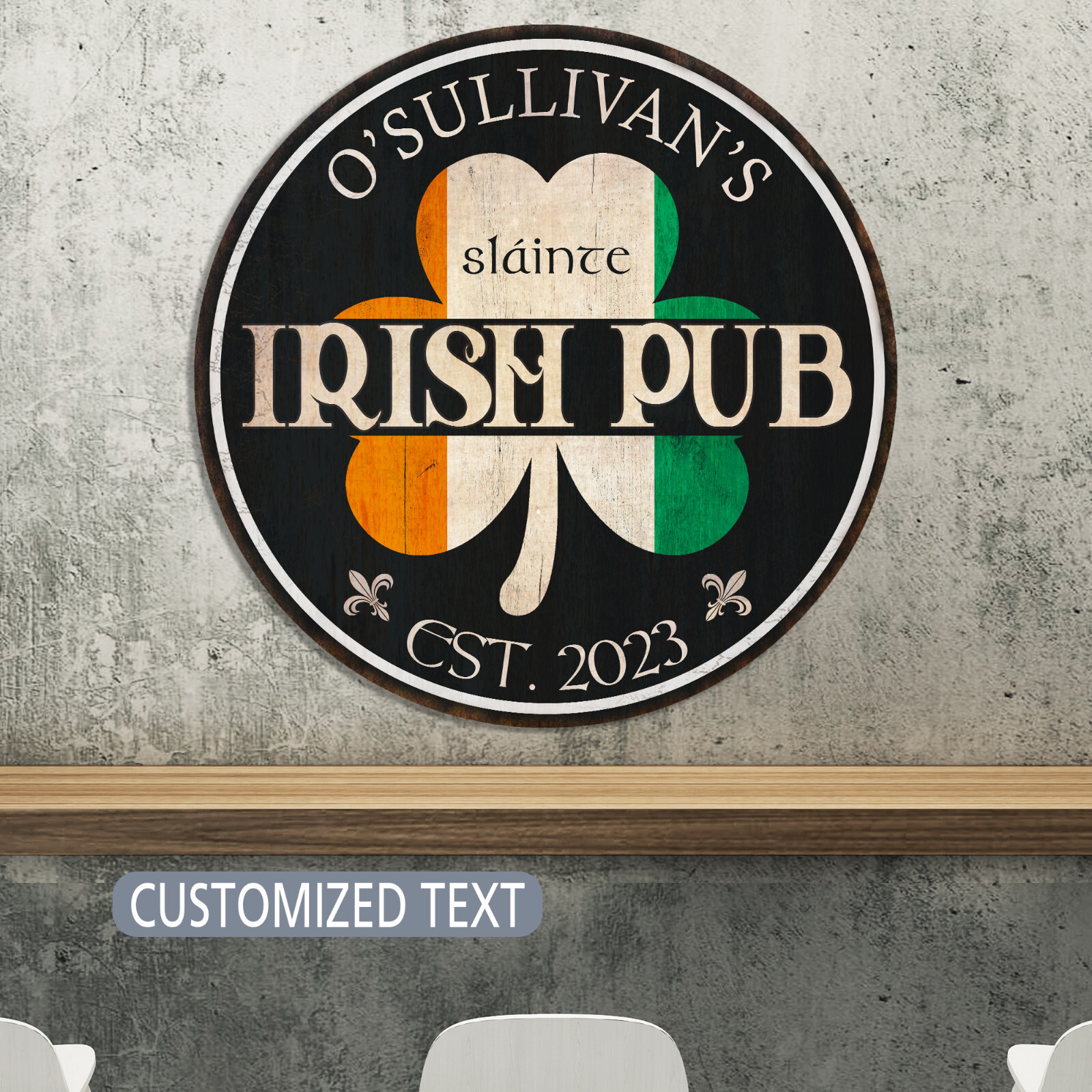 Personalized Irish Pub Sign, St Patrick's Day Decor, Irish Decor Custom Bar Sign gallery