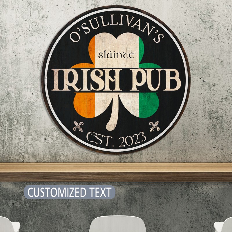 Personalized Irish Pub Sign, St Patrick's Day Decor, Irish Decor Custom Bar Sign gallery