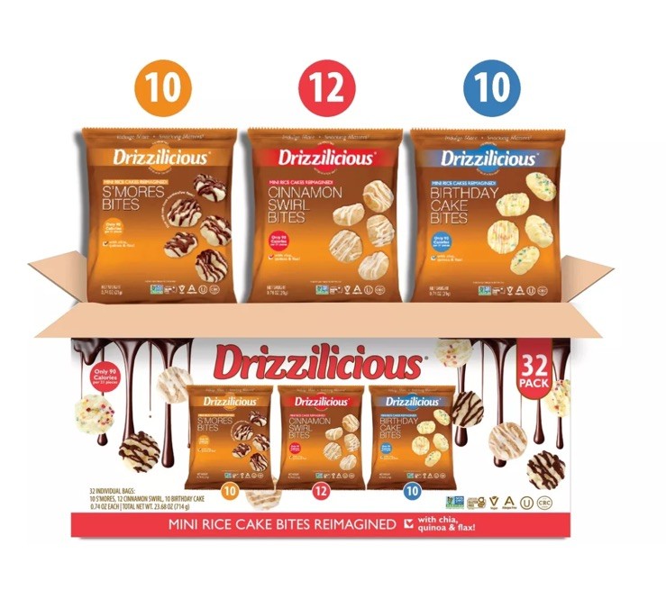 Drizzilicious Variety Pack .74oz 32 count | S'mores, Cinnamon Swirl and Birthday gallery