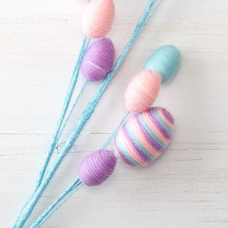 Package of 2 Yarn Wrapped Easter Egg Decorative 29" Sprays gallery