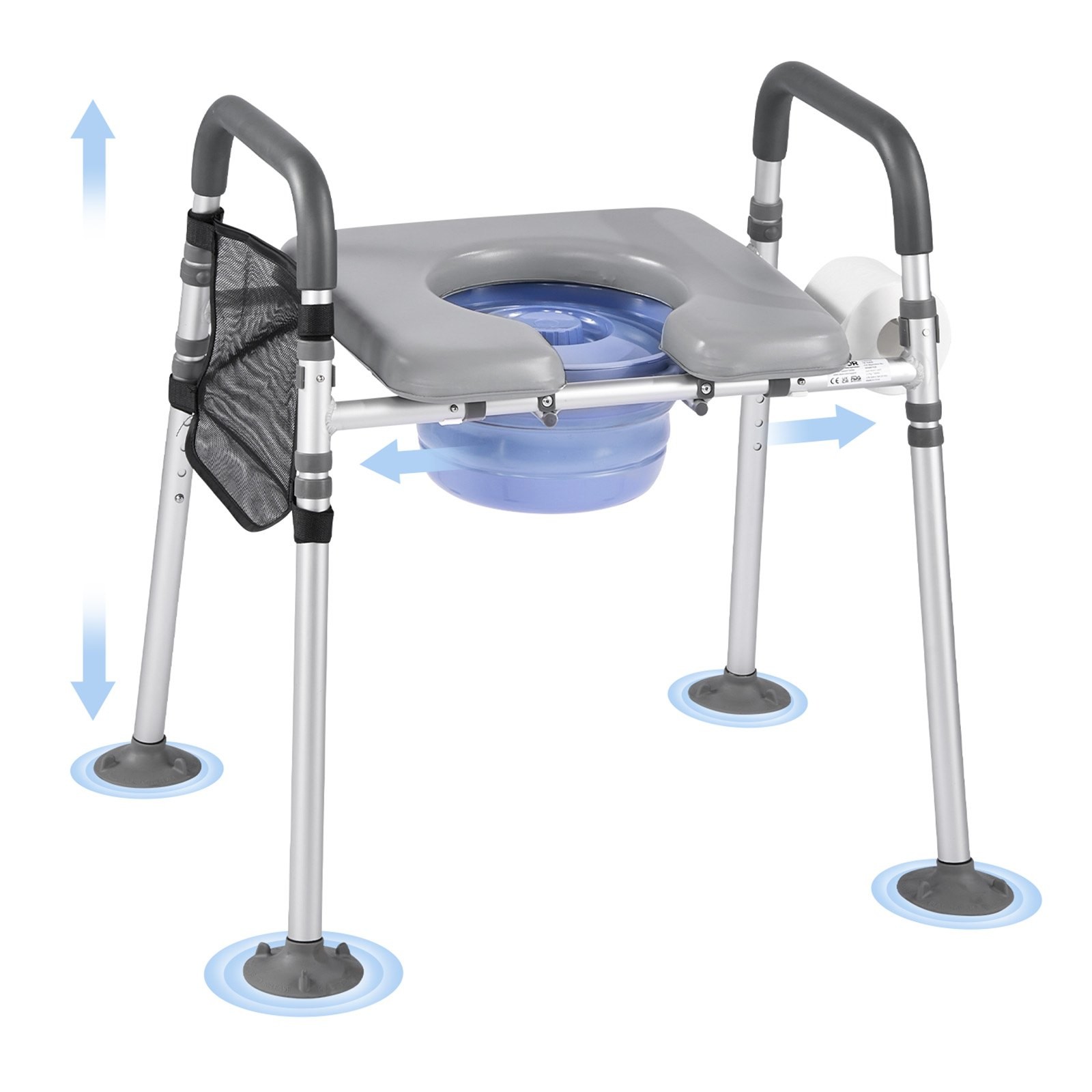 Bedside Commode Chair, 500 lbs Capacity, 4-in-1 Portable Toilet and Raised Toile gallery