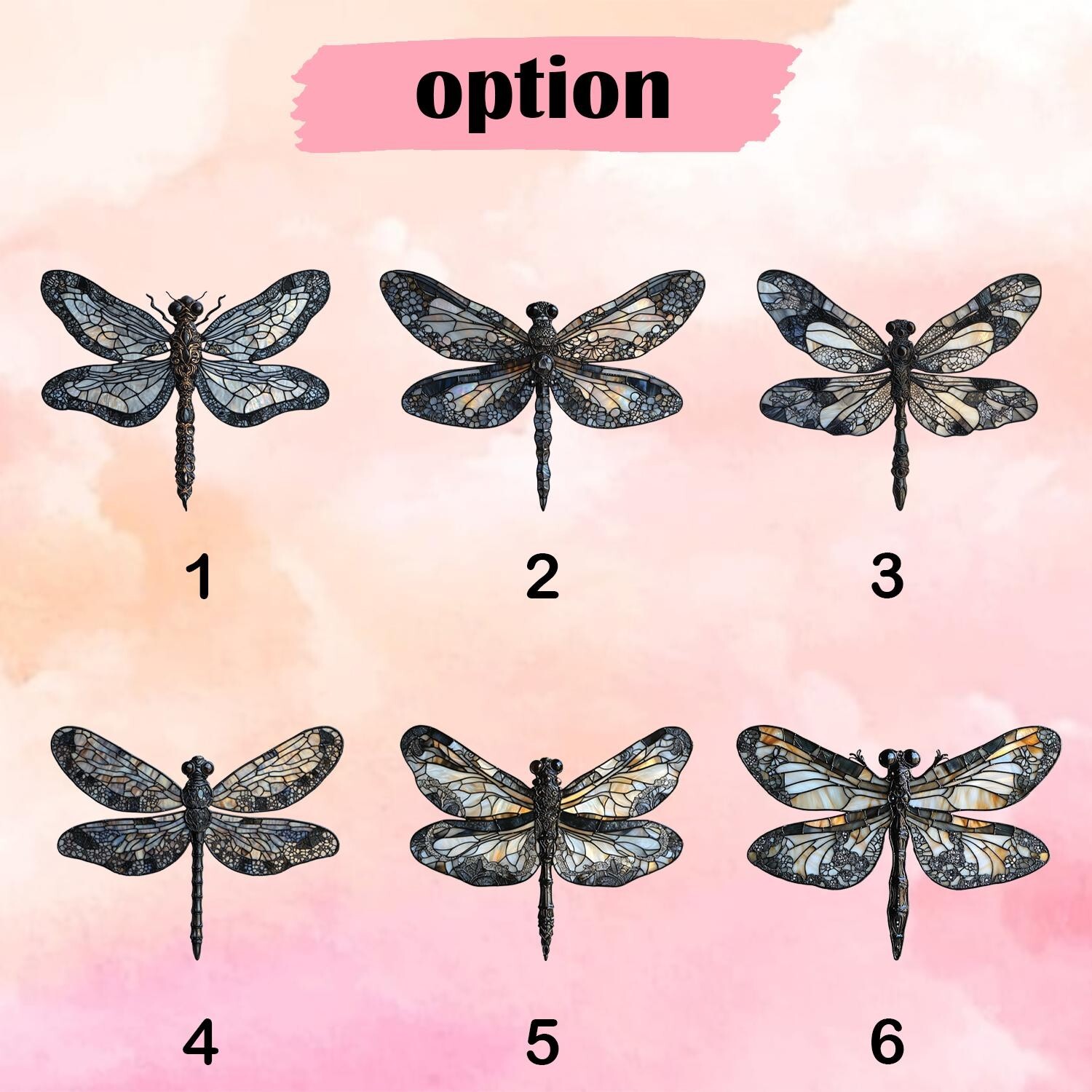 Iridescent Dragonfly 2D ACRYLIC Suncatcher, Elegant Window Hanging Decor gallery