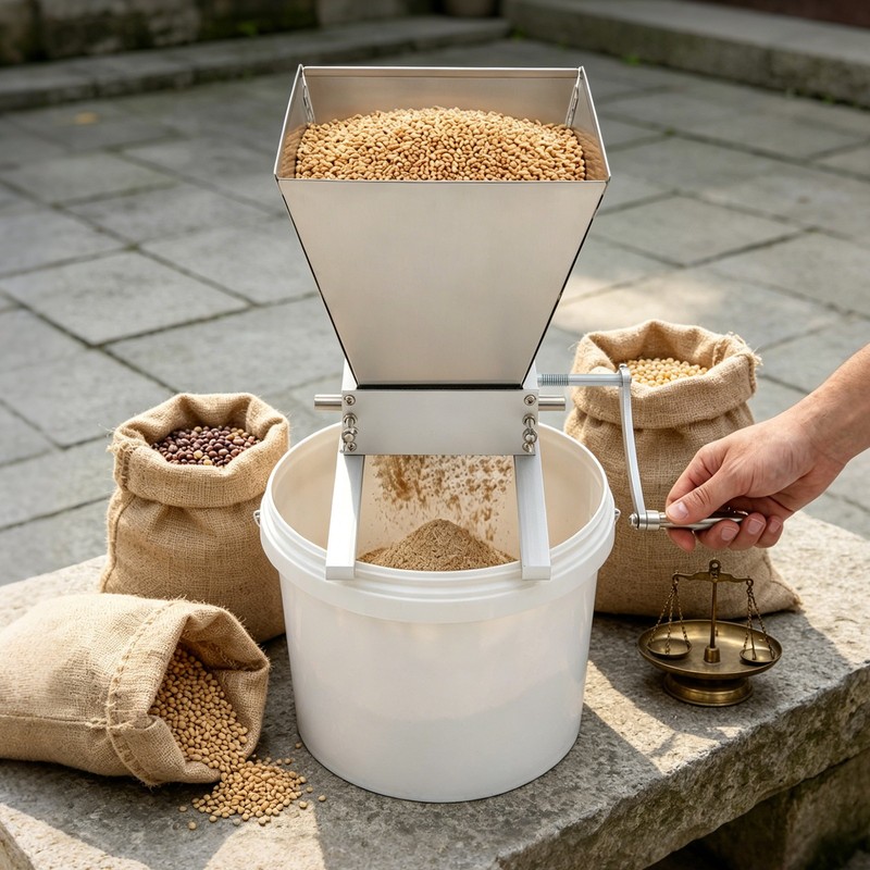 2 Roller Grain Crusher Double Roller Malt Mill Home Brewing Wheat Barley Grinder gallery