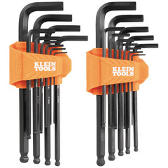 Klein Tools BLS22 Long Ball End Hex Key Set, SAE And Metric, 22 Pc