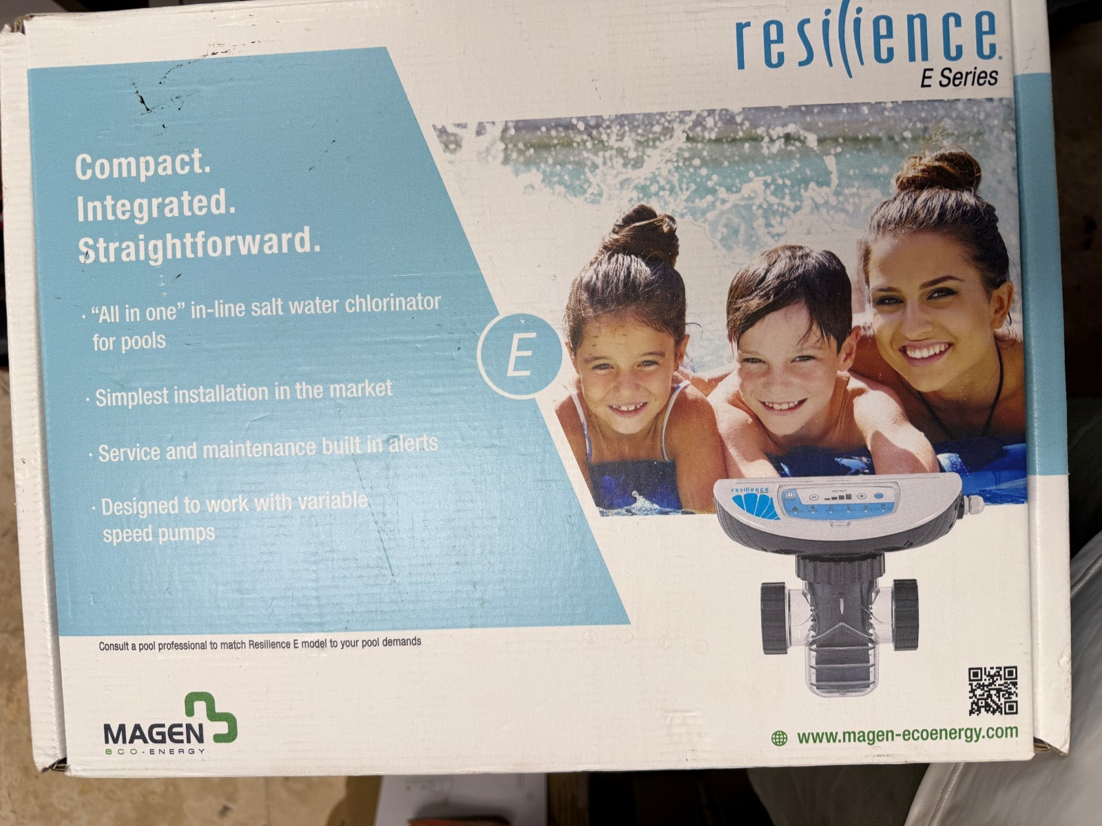 Magen Eco Energy Resilience E40 Salt Water Chlorinator 40K Gal Open Box gallery