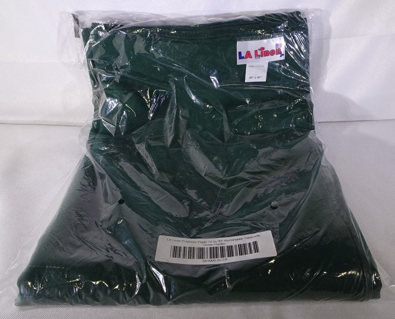 LA Linen Polyester Poplin 60 by 90-Inch Rectangular Tablecloth Hunter Green TF gallery